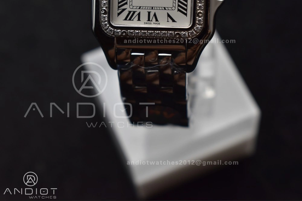 Durable Panthère 27mm BVF 1:1 Best Edition SS White Dial Diamonds Bezel on SS Bracelet Ronda Quartz 228