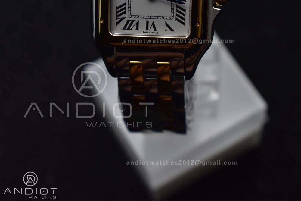 Panthère 27mm BVF 1:1 Best Edition SS YG White Dial Stainless Bezel on SS YG Bracelet Ronda Quartz BestValue 234