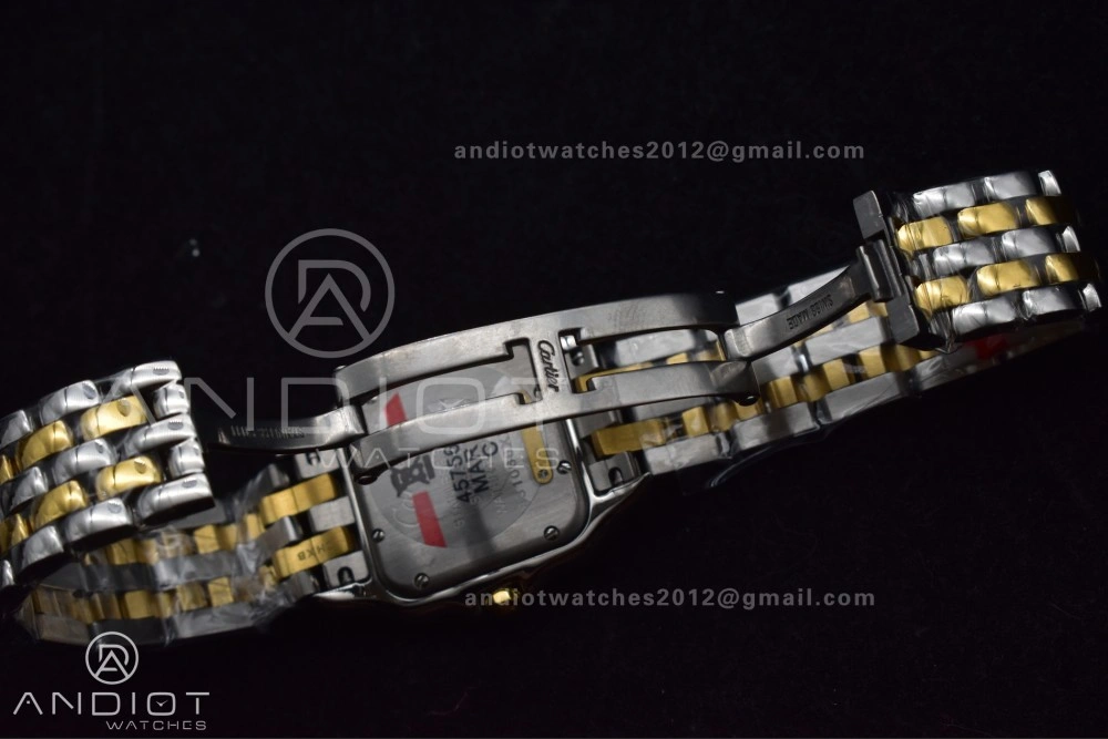 Panthère 27mm BVF 1:1 Best Edition SS YG White Dial Stainless Bezel on SS YG Bracelet Ronda Quartz BestValue 234