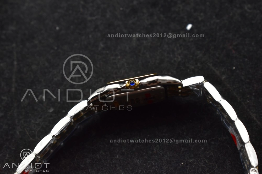 Panthère 27mm BVF 1:1 Best Edition SS YG White Dial Stainless Bezel on SS YG Bracelet Ronda Quartz BestValue 234