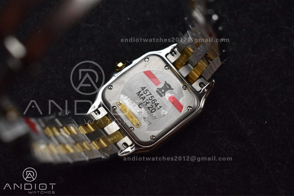 Panthère 27mm BVF 1:1 Best Edition SS YG White Dial Stainless Bezel on SS YG Bracelet Ronda Quartz BestValue 234