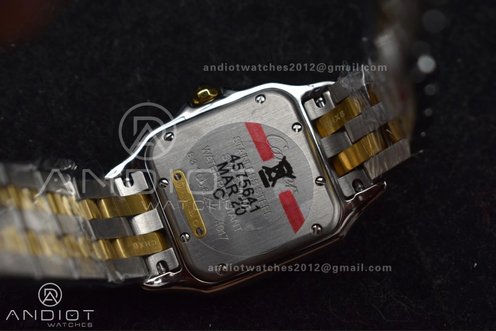 Panthère 27mm BVF 1:1 Best Edition SS YG White Dial Stainless Bezel on SS YG Bracelet Ronda Quartz BestValue 234