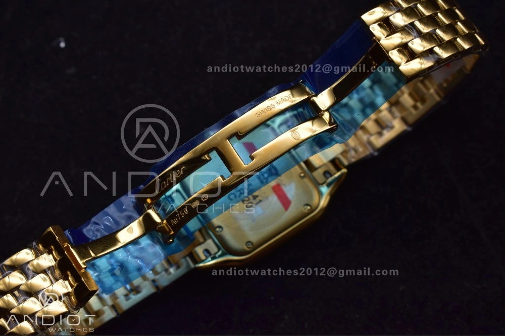 EasyMatch Panthère 27mm BVF 1:1 Best Edition YG White Dial on YG Bracelet Ronda Quartz 211