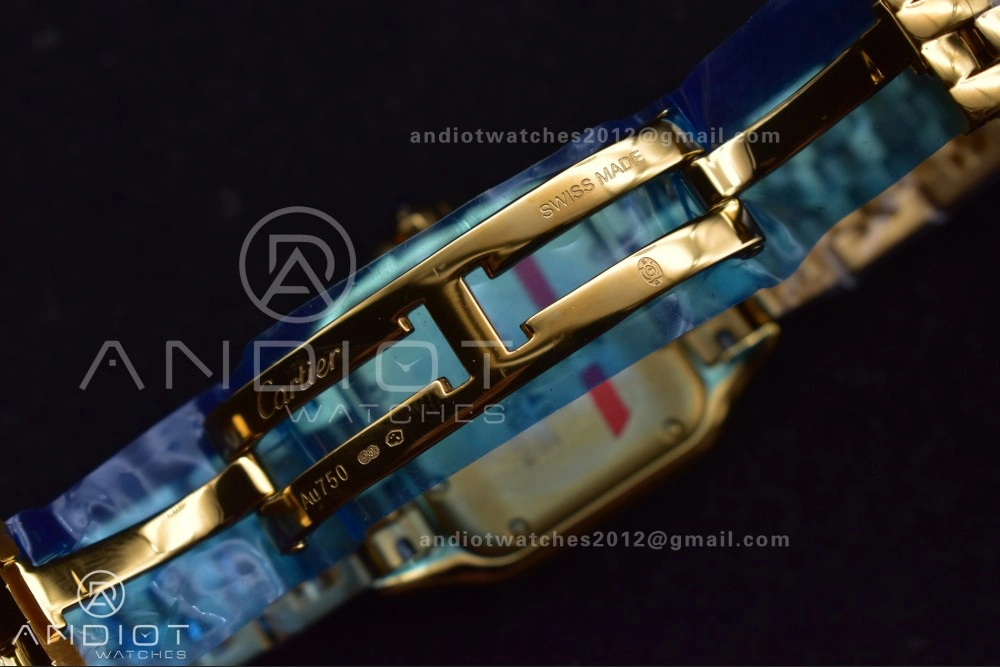 EasyMatch Panthère 27mm BVF 1:1 Best Edition YG White Dial on YG Bracelet Ronda Quartz 211