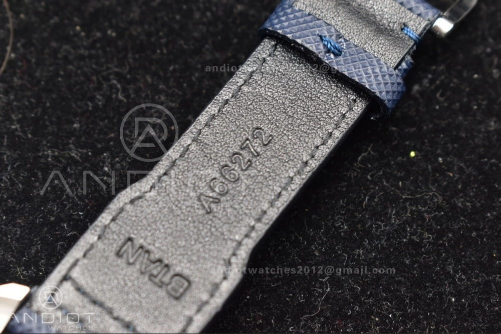 Pilot Chrono SS AZF 1:1 Best Edition Blue Dial Orange Hand on Blue Leather Strap A Stretchable 1004