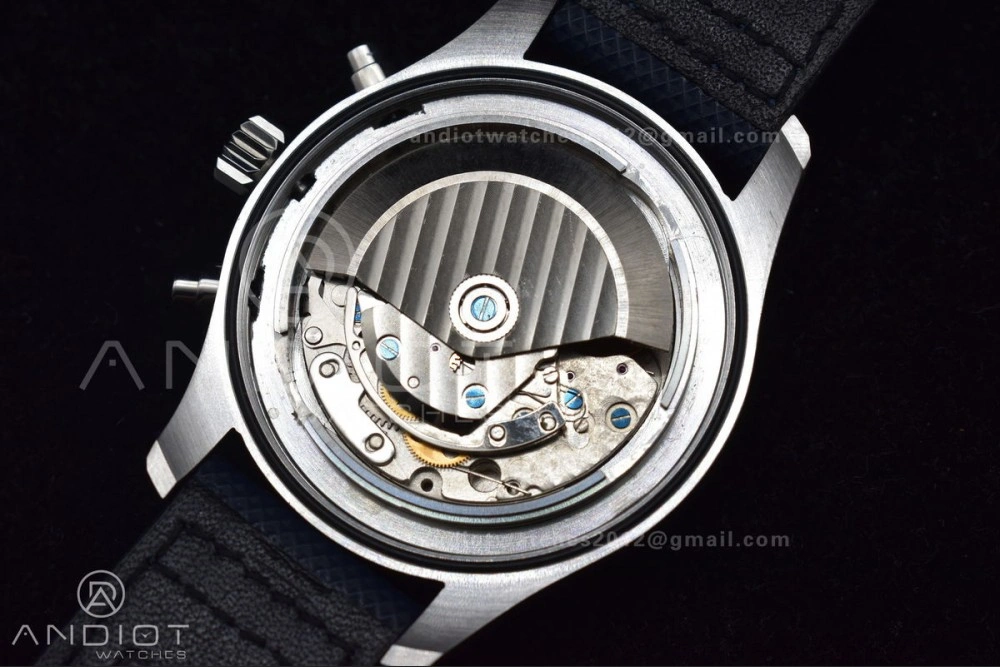 Pilot Chrono SS AZF 1:1 Best Edition Blue Dial Orange Hand on Blue Leather Strap A Stretchable 1004