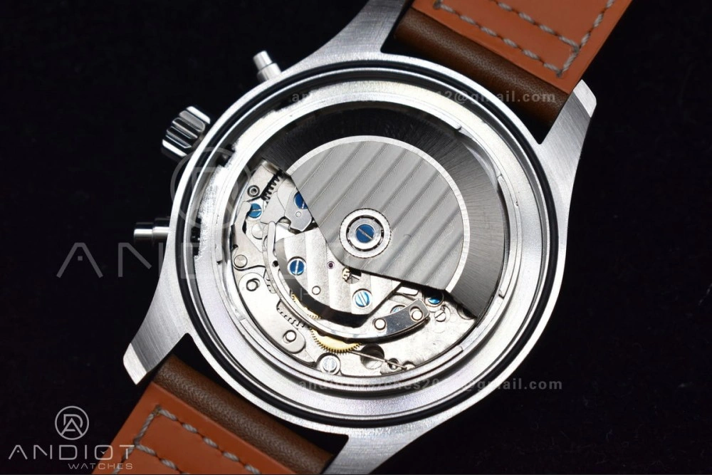 Pilot Chronograph IW377726 ZF 1:1 Best Edition Green Dial on Brown Leather Strap A7750 V Sustainable 1001