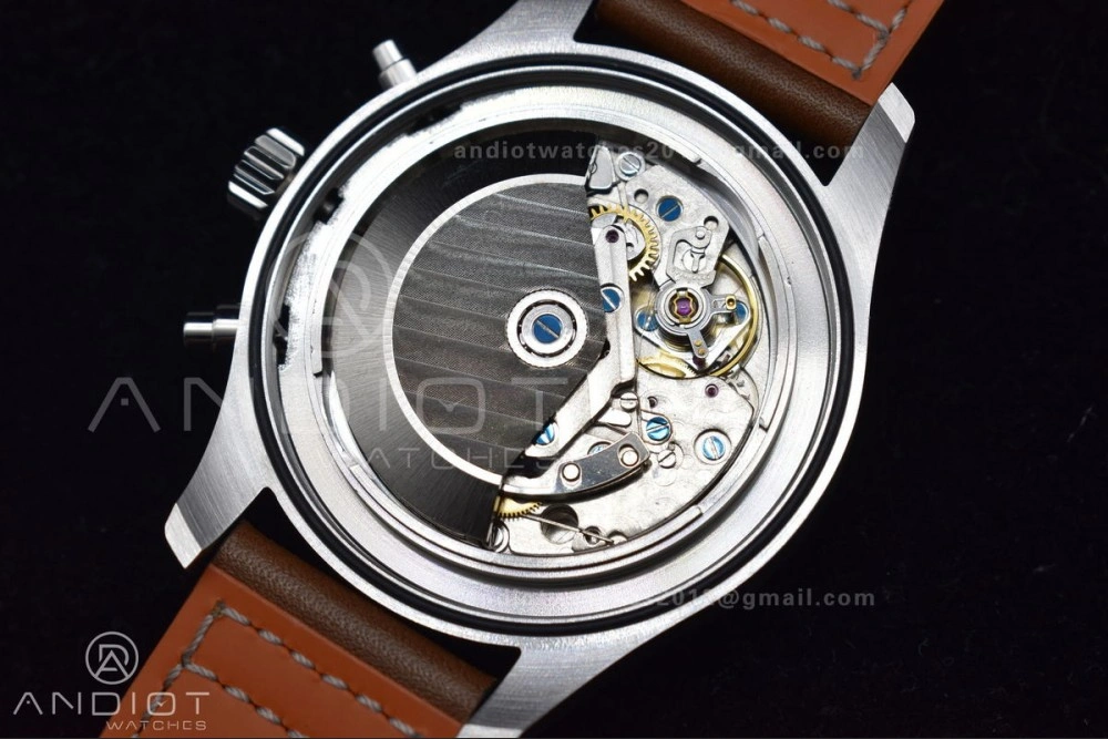 Pilot Chronograph IW377726 ZF 1:1 Best Edition Green Dial on Brown Leather Strap A7750 V Sustainable 1001