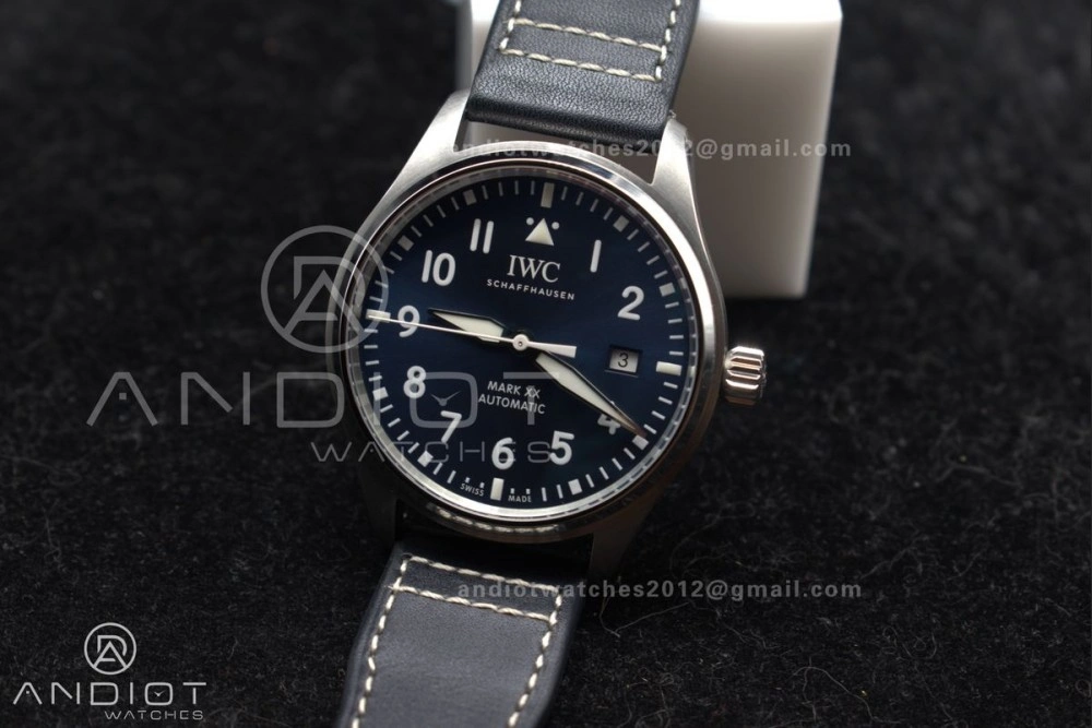 Pilot Mark XX IW328203 ZF 1:1 Best Edition Blue Dial on Dark Blue Leather Strap A Comfortable 293