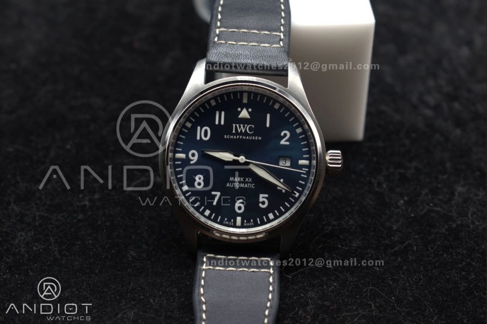 Pilot Mark XX IW328203 ZF 1:1 Best Edition Blue Dial on Dark Blue Leather Strap A Comfortable 293
