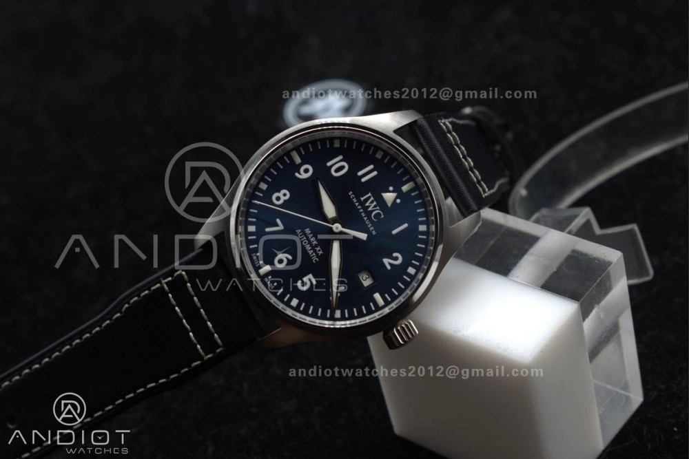 Pilot Mark XX IW328203 ZF 1:1 Best Edition Blue Dial on Dark Blue Leather Strap A Comfortable 293