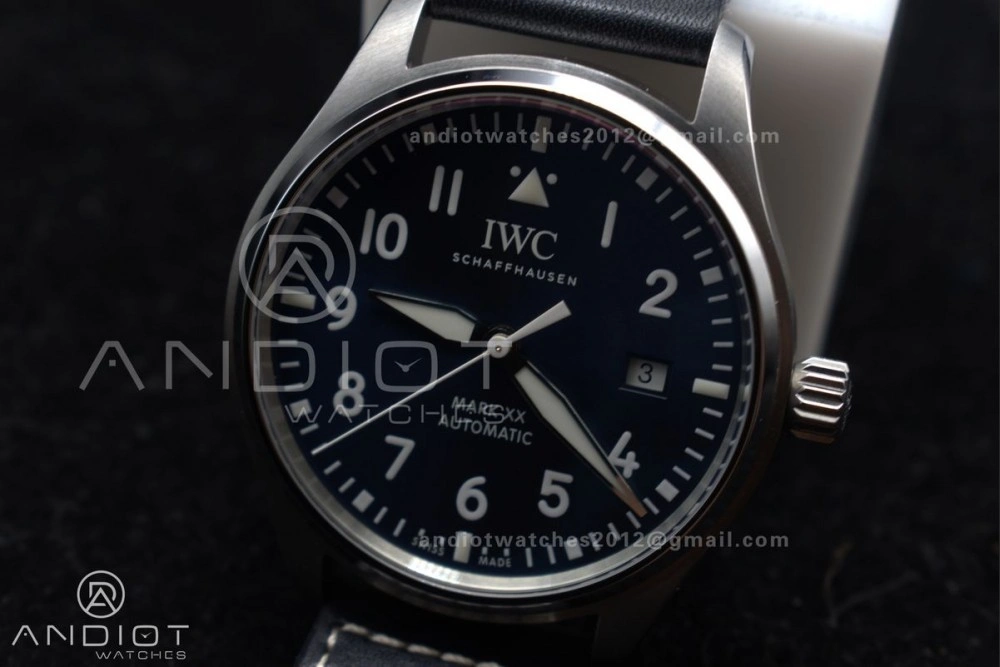 Pilot Mark XX IW328203 ZF 1:1 Best Edition Blue Dial on Dark Blue Leather Strap A Comfortable 293