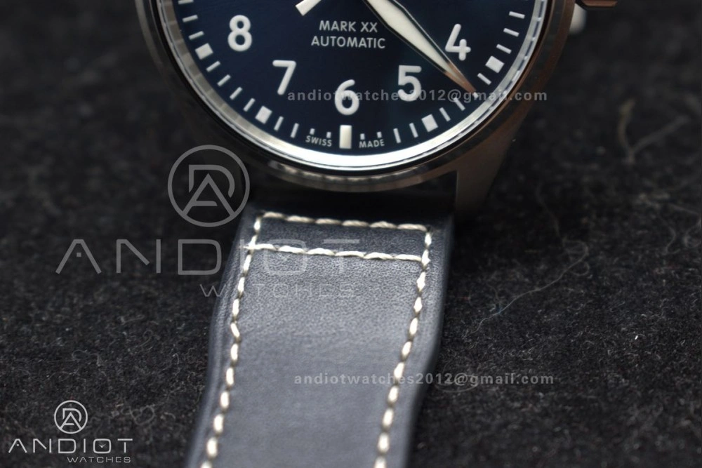 Pilot Mark XX IW328203 ZF 1:1 Best Edition Blue Dial on Dark Blue Leather Strap A Comfortable 293