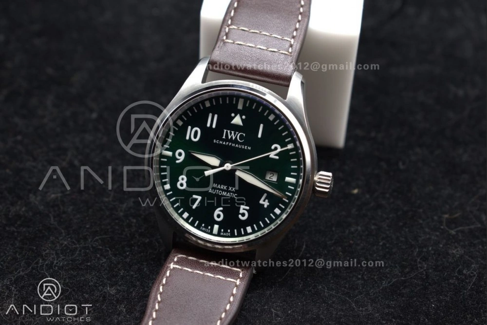 EasyCare Pilot Mark XX IW328205 ZF 1:1 Best Edition Green Dial on Brown Leather Strap A 303