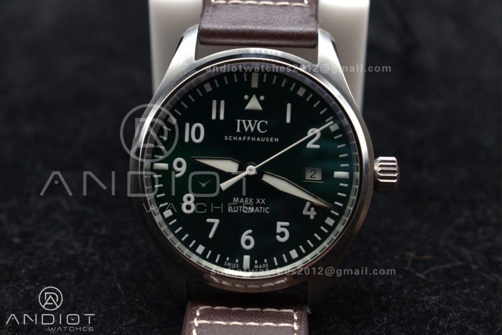 Pilot Mark XX IW328205 ZF 1:1 Best Edition Green Dial on Brown Leather Strap A UrbanChic 1005