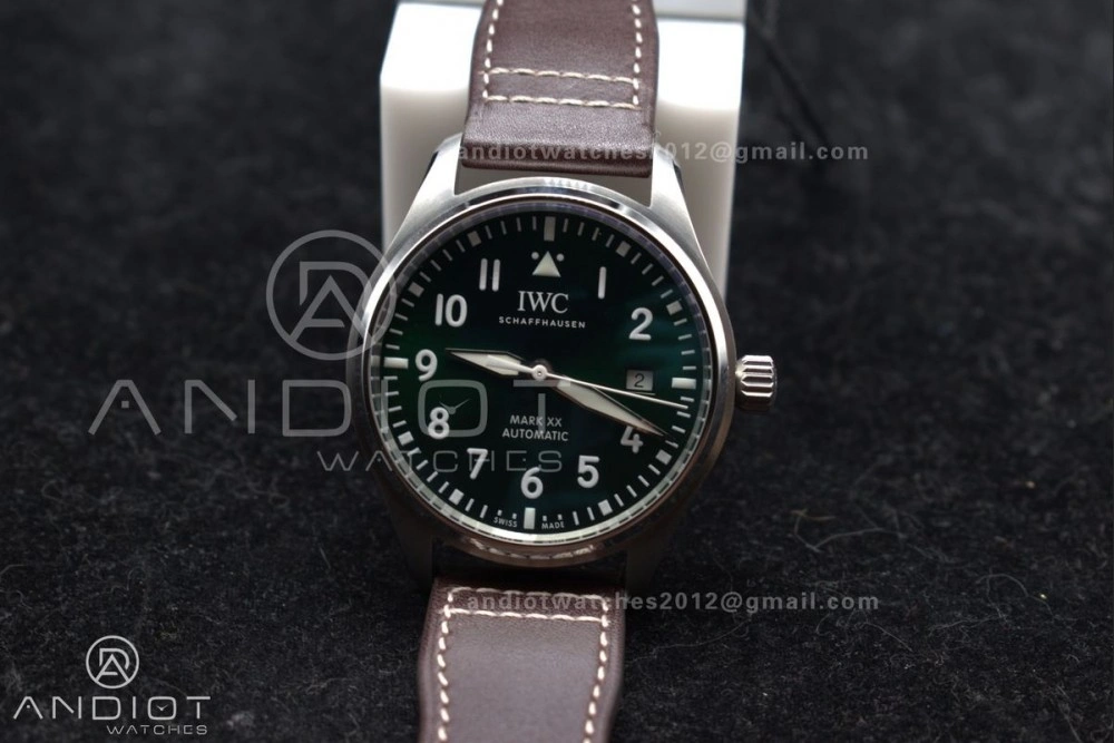 Pilot Mark XX IW328205 ZF 1:1 Best Edition Green Dial on Brown Leather Strap A UrbanChic 1005