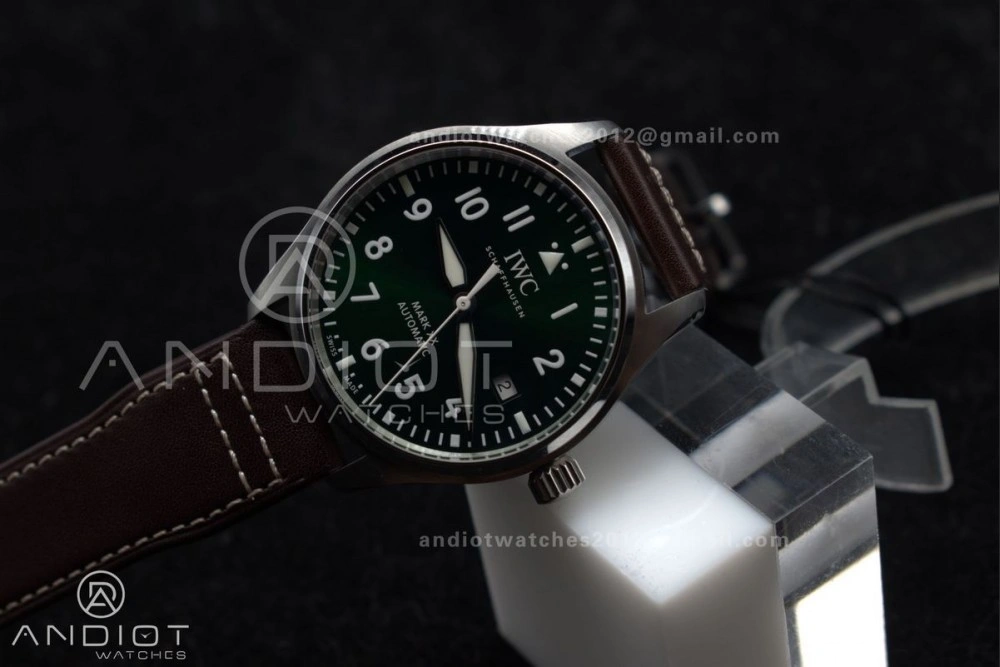 Pilot Mark XX IW328205 ZF 1:1 Best Edition Green Dial on Brown Leather Strap A UrbanChic 1005
