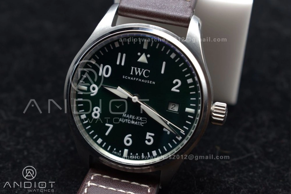 Pilot Mark XX IW328205 ZF 1:1 Best Edition Green Dial on Brown Leather Strap A UrbanChic 1005