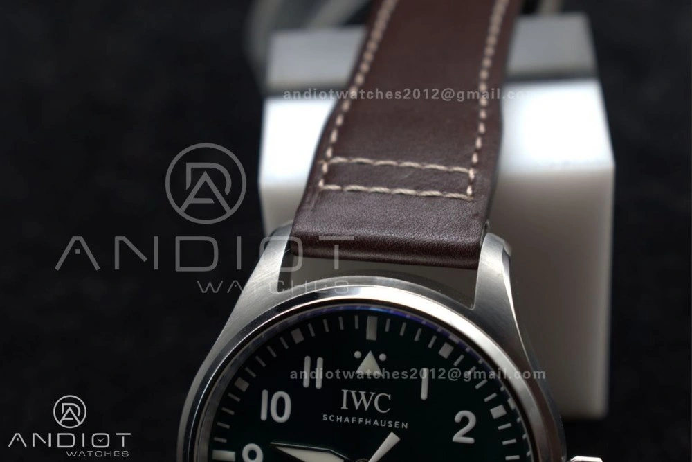 Pilot Mark XX IW328205 ZF 1:1 Best Edition Green Dial on Brown Leather Strap A UrbanChic 1005