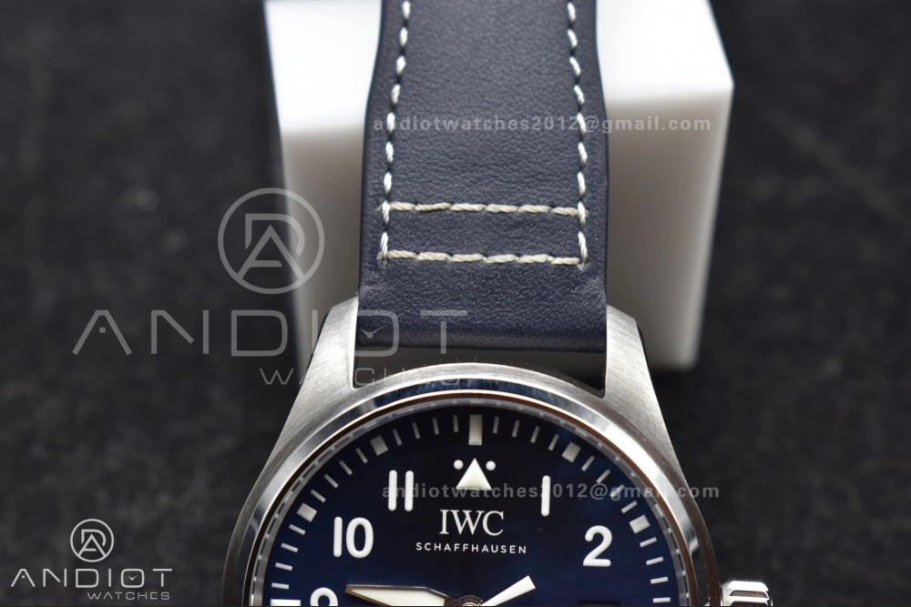 Breathable Pilot Mark XX V7F 1:1 Best Edition Blue Dial on Blue Leather Strap A 285