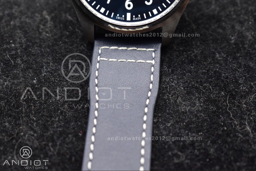 Breathable Pilot Mark XX V7F 1:1 Best Edition Blue Dial on Blue Leather Strap A 285