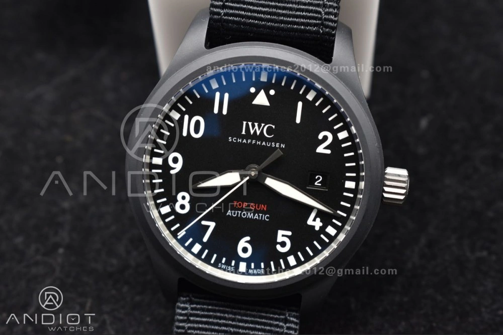 Bright Pilot's Watch Top Gun Black Ceramic IW326901 V7F 1:1 Best Edition on Black Nylon Strap A 292