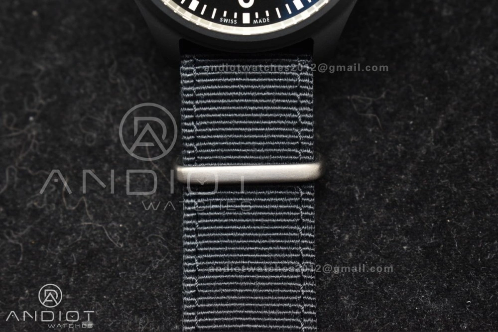 Bright Pilot's Watch Top Gun Black Ceramic IW326901 V7F 1:1 Best Edition on Black Nylon Strap A 292