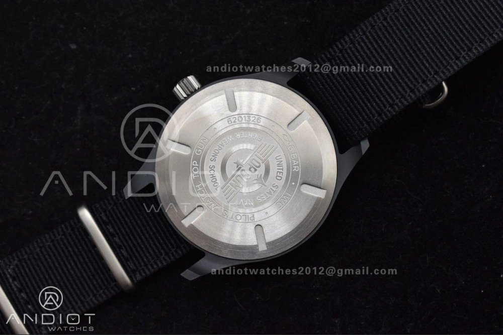 Bright Pilot's Watch Top Gun Black Ceramic IW326901 V7F 1:1 Best Edition on Black Nylon Strap A 292