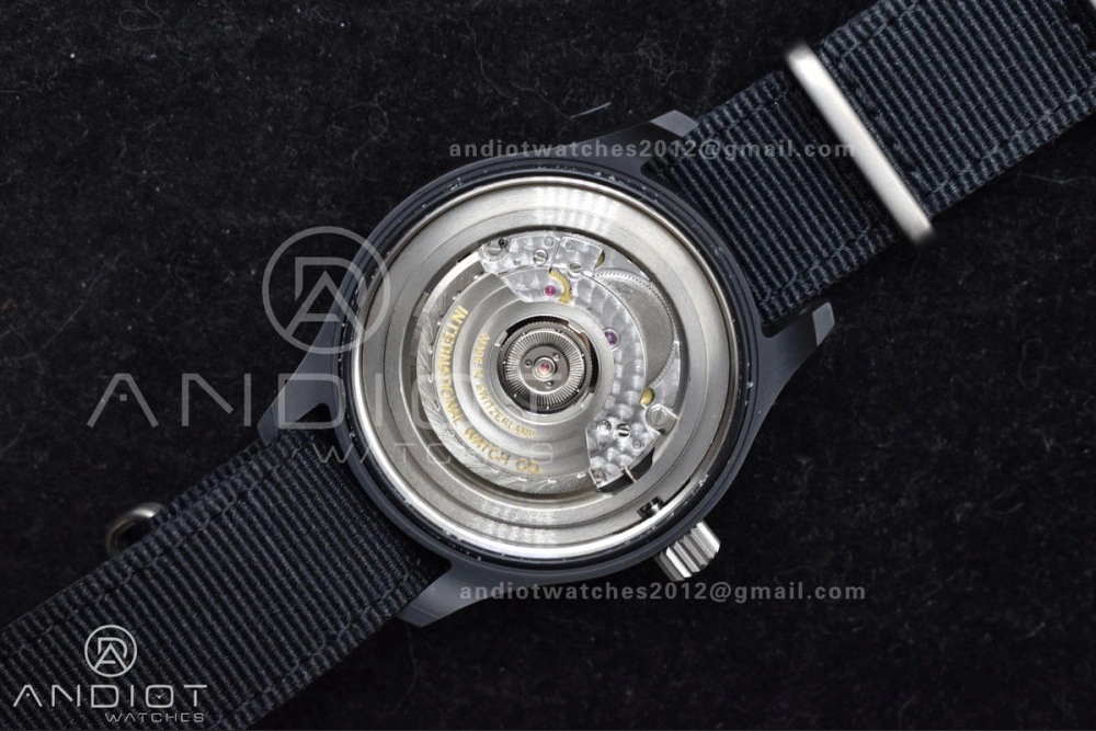 Bright Pilot's Watch Top Gun Black Ceramic IW326901 V7F 1:1 Best Edition on Black Nylon Strap A 292