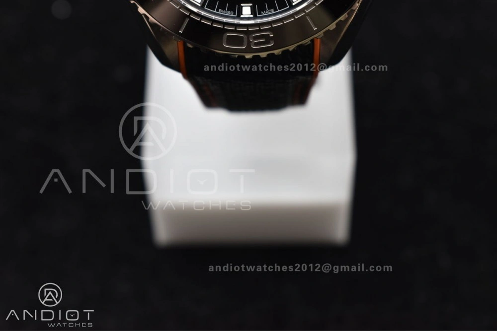 Planet Ocean 43.5mm SS VSF 1:1 Best Edition Black Orange Bezel Black Dial on Nylon Strap A8900 Super Clone V WaterResistant 37