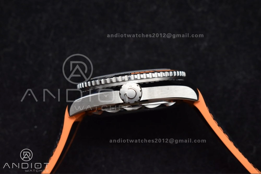Planet Ocean 43.5mm SS VSF 1:1 Best Edition Black Orange Bezel Black Dial on Nylon Strap A8900 Super Clone V WaterResistant 37