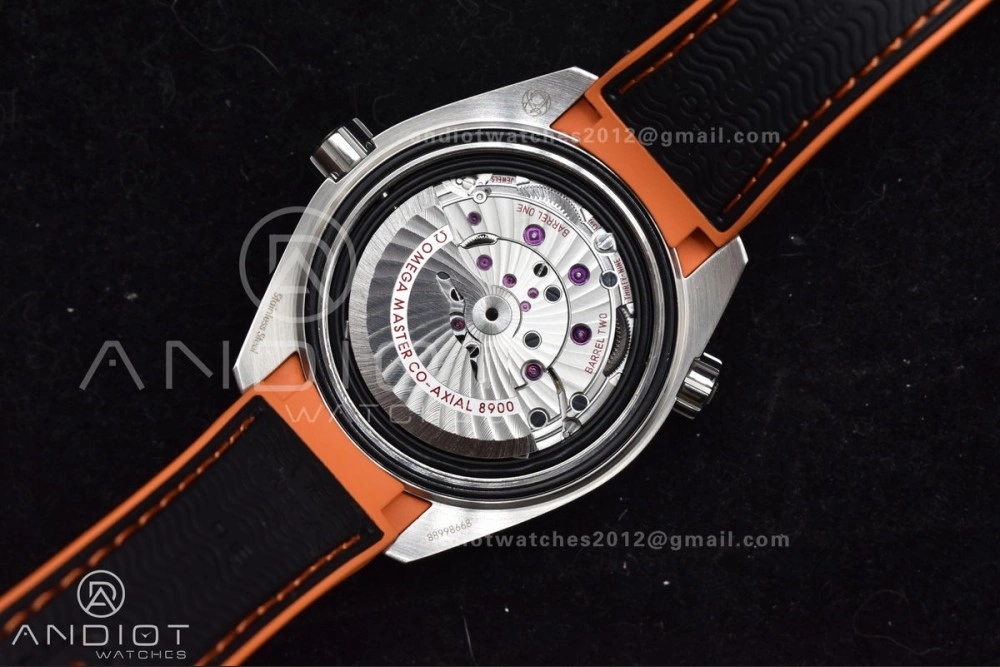 Planet Ocean 43.5mm SS VSF 1:1 Best Edition Black Orange Bezel Black Dial on Nylon Strap A8900 Super Clone V WaterResistant 37