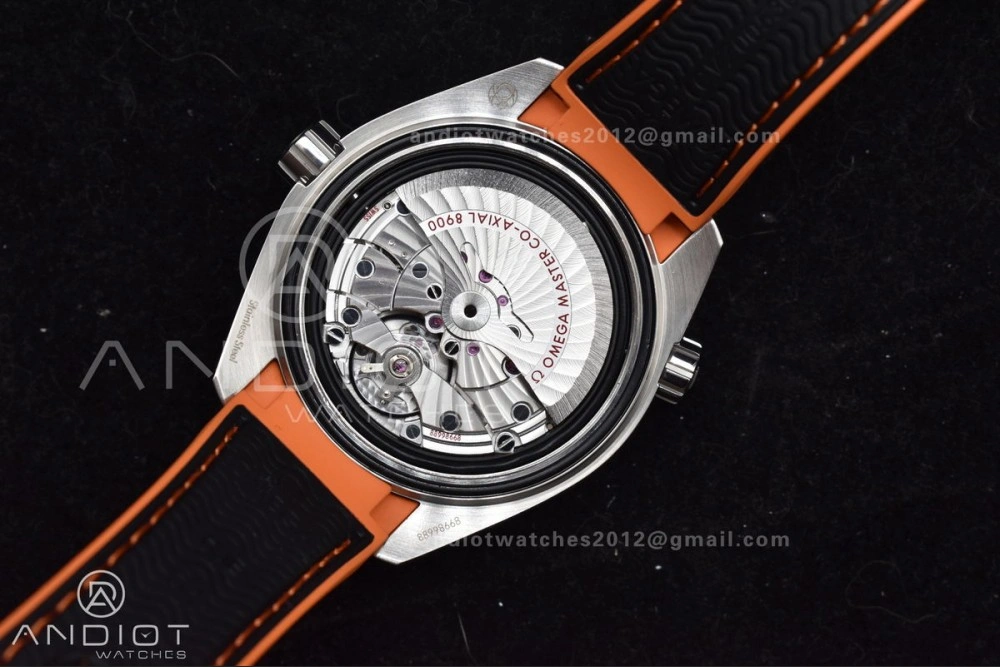 Planet Ocean 43.5mm SS VSF 1:1 Best Edition Black Orange Bezel Black Dial on Nylon Strap A8900 Super Clone V WaterResistant 37