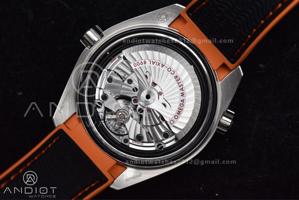 Planet Ocean 43.5mm SS VSF 1:1 Best Edition Black Orange Bezel Black Dial on Nylon Strap A8900 Super Clone V WaterResistant 37