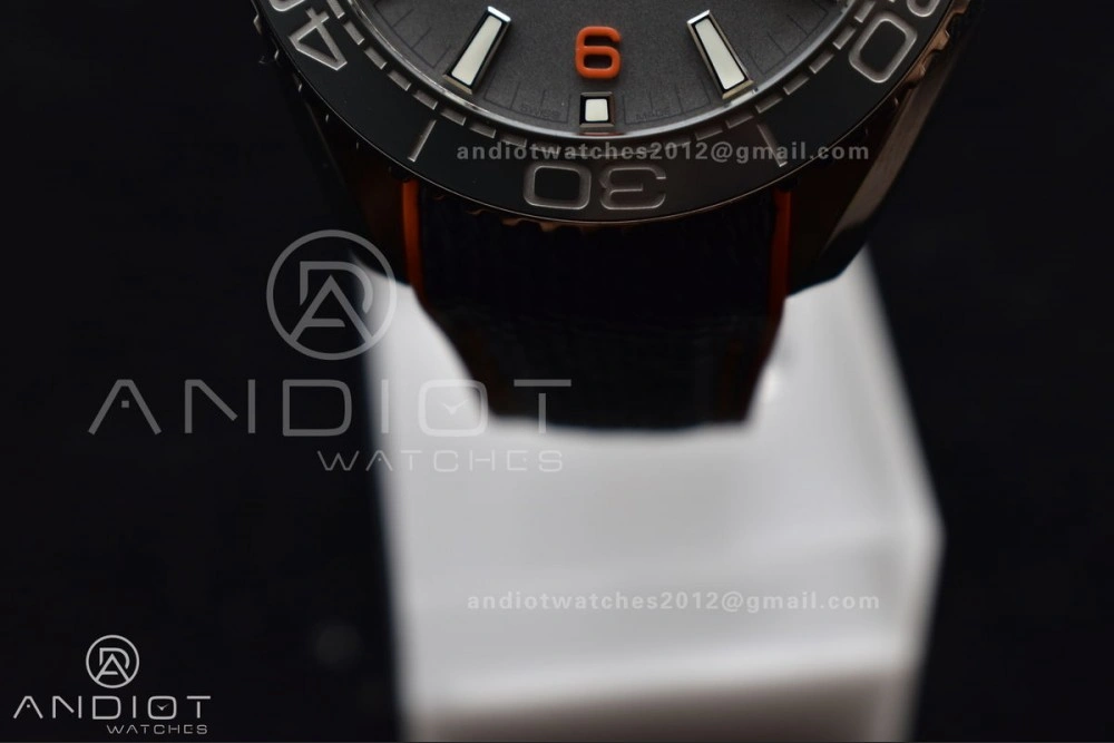 Planet Ocean 43.5mm SS VSF 1:1 Best Edition Black Orange Bezel Gray Dial on Nylon Strap A8900 Super Clone V ModernLook 1010