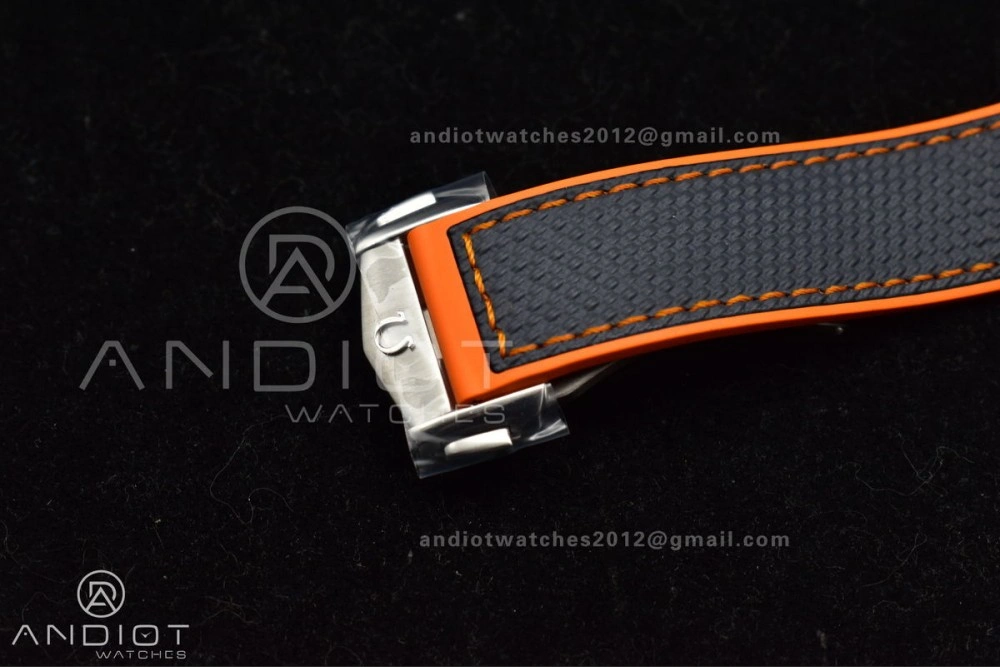Planet Ocean 43.5mm SS VSF 1:1 Best Edition Black Orange Bezel Gray Dial on Nylon Strap A8900 Super Clone V ModernLook 1010