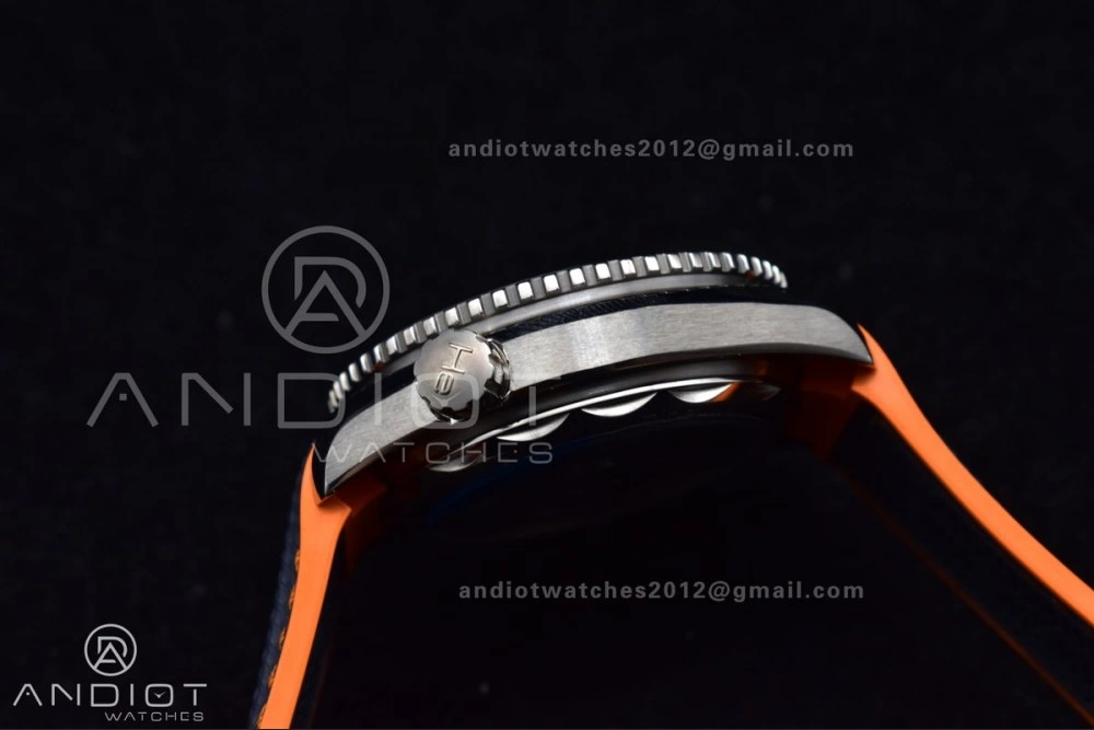 Planet Ocean 43.5mm SS VSF 1:1 Best Edition Black Orange Bezel Gray Dial on Nylon Strap A8900 Super Clone V ModernLook 1010