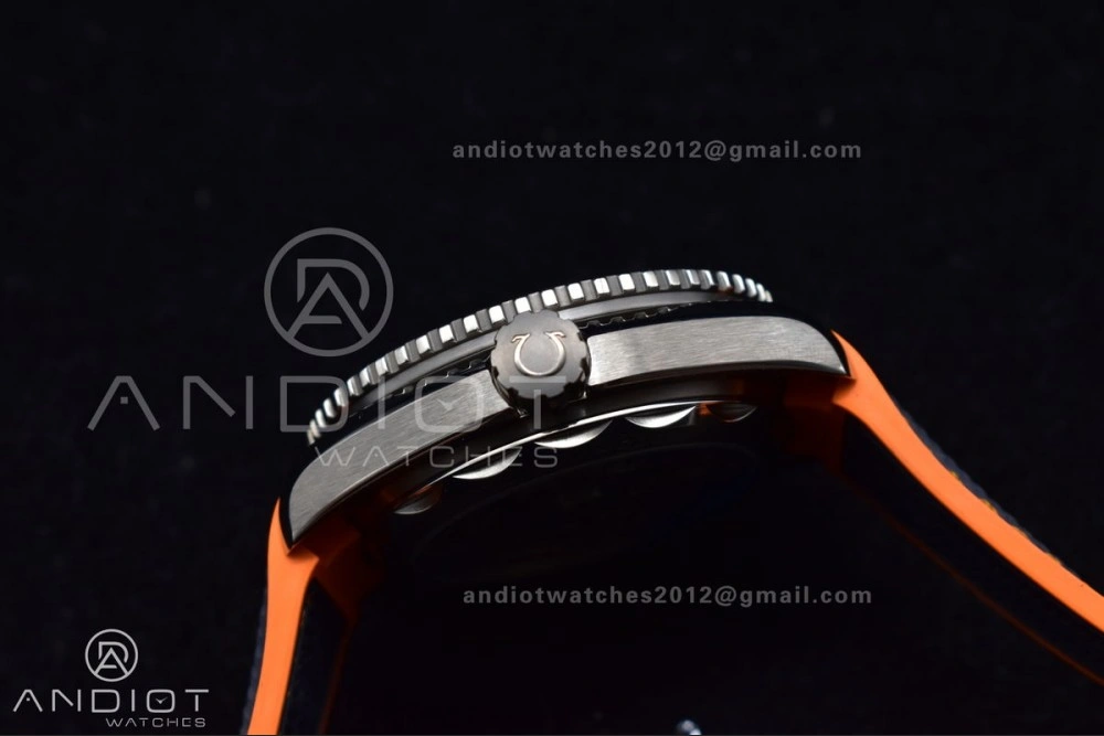 Planet Ocean 43.5mm SS VSF 1:1 Best Edition Black Orange Bezel Gray Dial on Nylon Strap A8900 Super Clone V ModernLook 1010