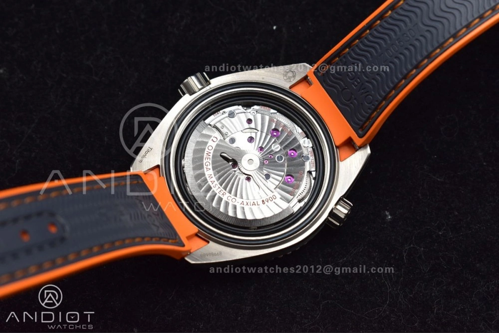 Planet Ocean 43.5mm SS VSF 1:1 Best Edition Black Orange Bezel Gray Dial on Nylon Strap A8900 Super Clone V ModernLook 1010