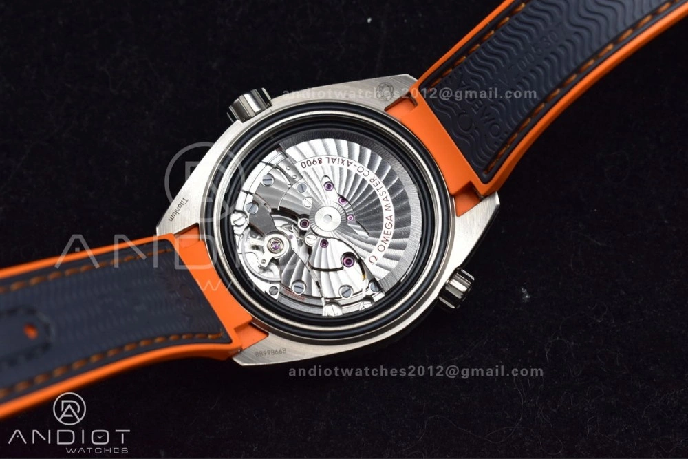 Planet Ocean 43.5mm SS VSF 1:1 Best Edition Black Orange Bezel Gray Dial on Nylon Strap A8900 Super Clone V ModernLook 1010
