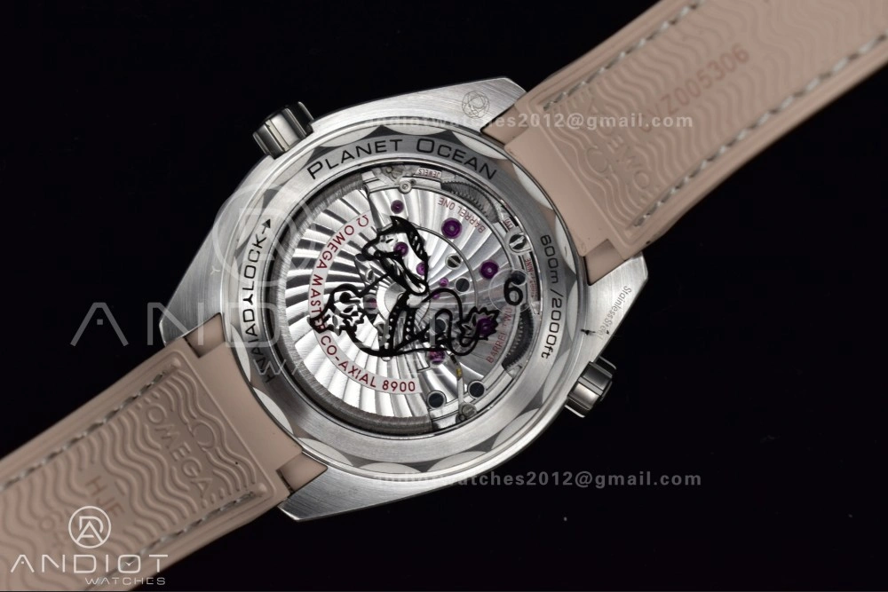 Snug Planet Ocean 43.5mm SS VSF 1:1 Best Edition Brown Bezel Sand Dial on Sand Rubber Strap A8900 Super Clone 40