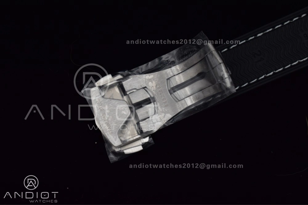 TravelReady Planet Ocean 43.5mm SS VSF 1:1 Best Edition Gray Bezel Gray Dial on Black Rubber Strap A8900 Super Clone 38
