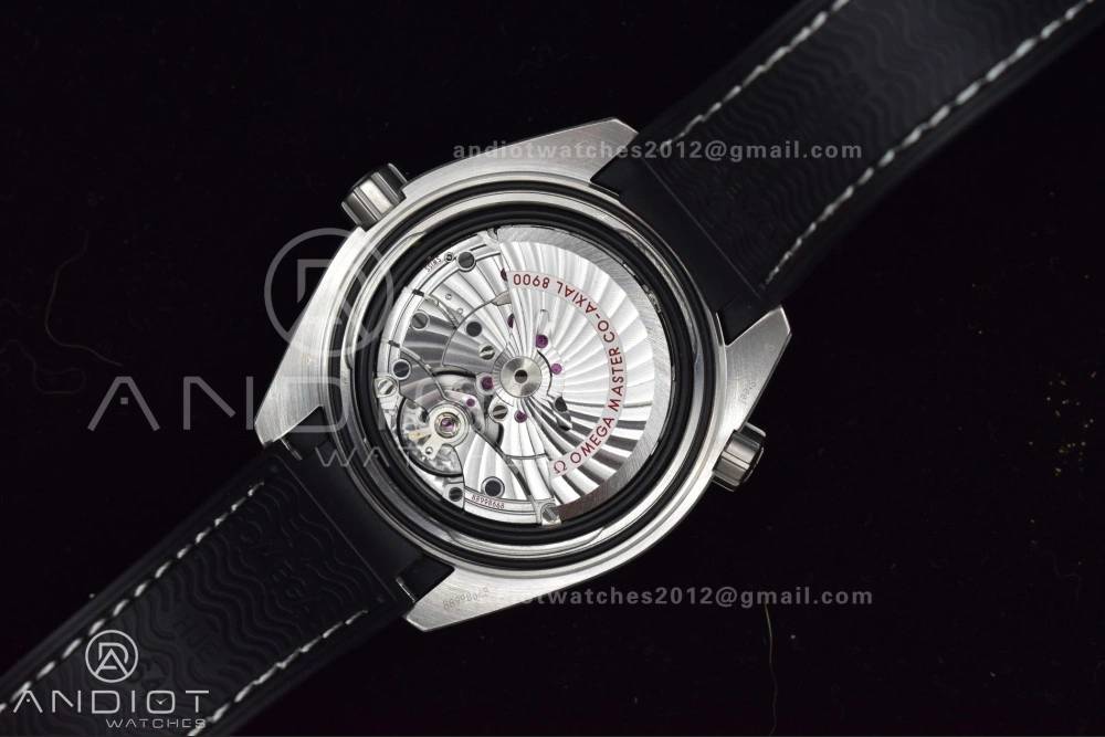TravelReady Planet Ocean 43.5mm SS VSF 1:1 Best Edition Gray Bezel Gray Dial on Black Rubber Strap A8900 Super Clone 38