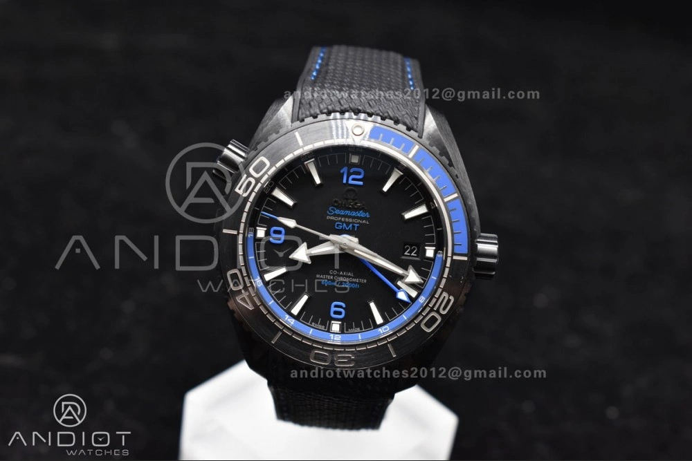 Premium Planet Ocean 45.5mm Deep Black Blue Real Ceramic VSF 1:1 Best Edition on Black Nylon Strap A8906 Super Clone 1023