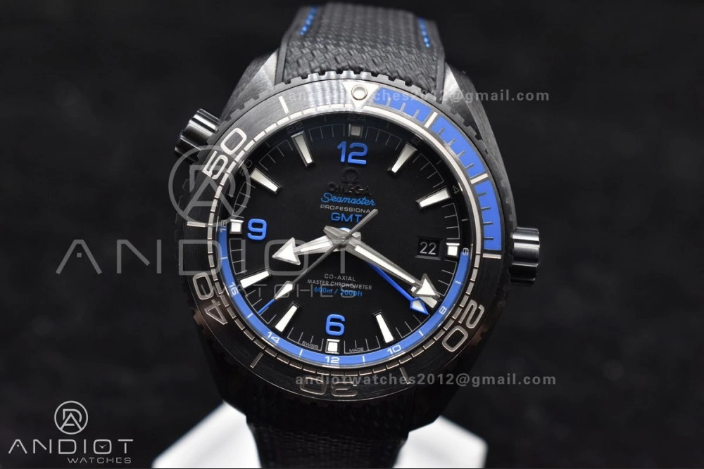 Premium Planet Ocean 45.5mm Deep Black Blue Real Ceramic VSF 1:1 Best Edition on Black Nylon Strap A8906 Super Clone 1023