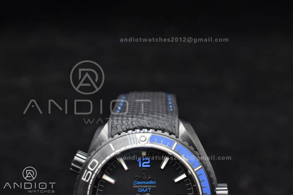 Premium Planet Ocean 45.5mm Deep Black Blue Real Ceramic VSF 1:1 Best Edition on Black Nylon Strap A8906 Super Clone 1023