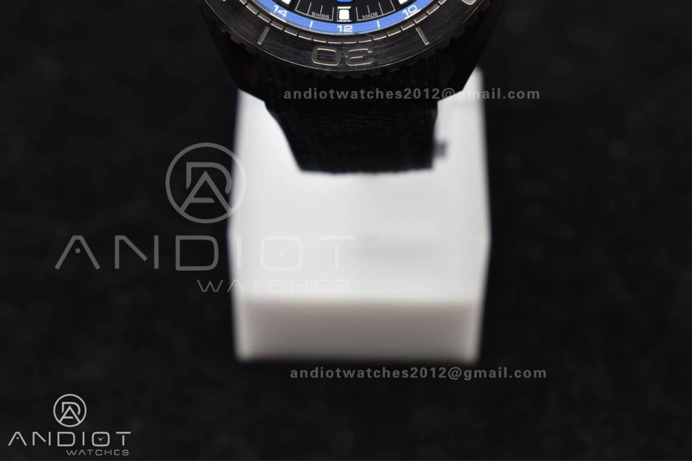 Premium Planet Ocean 45.5mm Deep Black Blue Real Ceramic VSF 1:1 Best Edition on Black Nylon Strap A8906 Super Clone 1023