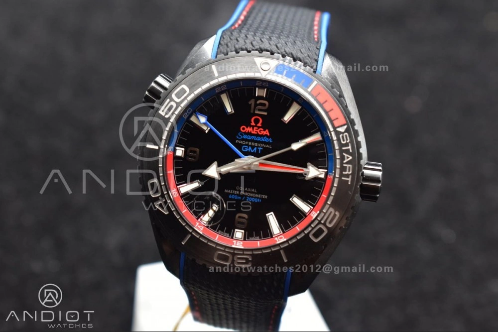 Planet Ocean 45.5mm Deep Black Real Ceramic VSF 1:1 Best Edition on Black Nylon Strap A8906 Super Clone WellDesigned 43