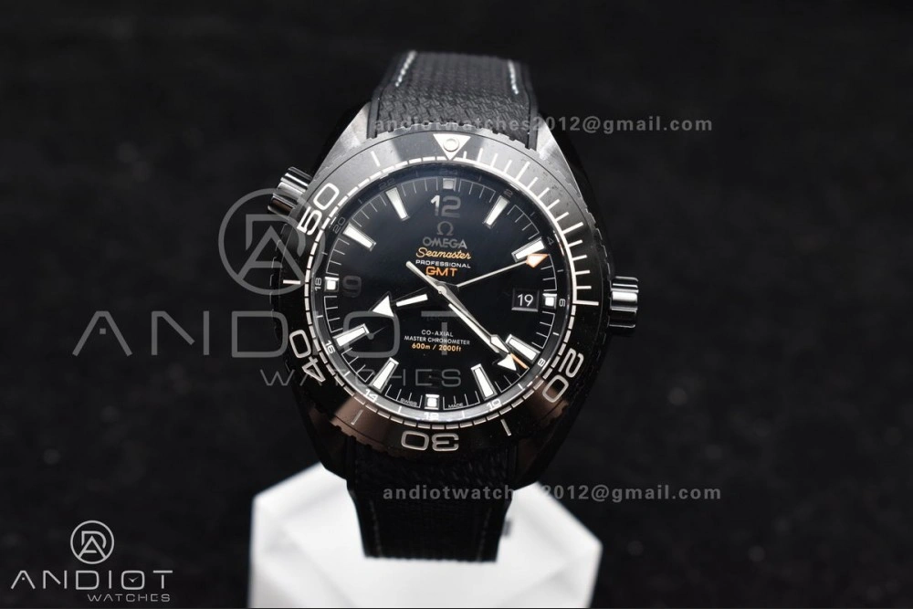 Planet Ocean 45.5mm Deep Black Real Ceramic VSF 1:1 Best Edition on Black Nylon Strap A8906 Super Clone Upgraded 48