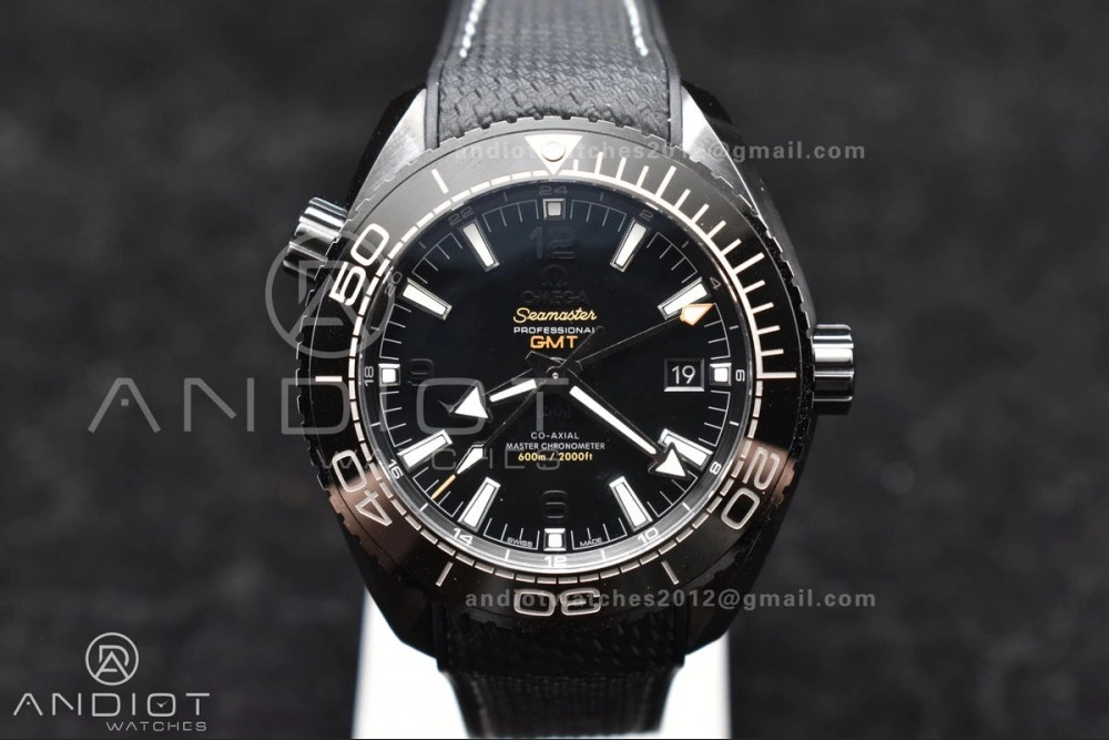 Planet Ocean 45.5mm Deep Black Real Ceramic VSF 1:1 Best Edition on Black Nylon Strap A8906 Super Clone Upgraded 48